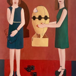 2 Girls and a Bomb 182 x 137cm acrylic on canvas 2025